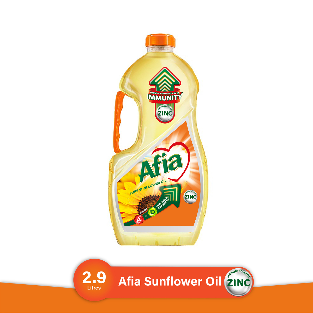 Buy Afia Pure Sunflower Oil Enriched with Vitamins A D & Zinc 2.9 Litres Online at Best Price | Sunflower Oil | Lulu UAE in Saudi Arabia
