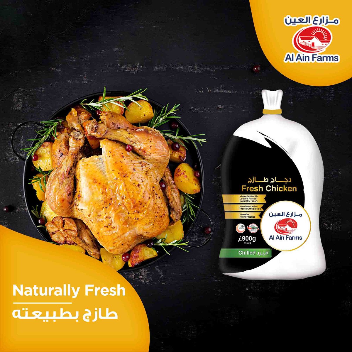 Al Ain Fresh Whole Chicken 900 g