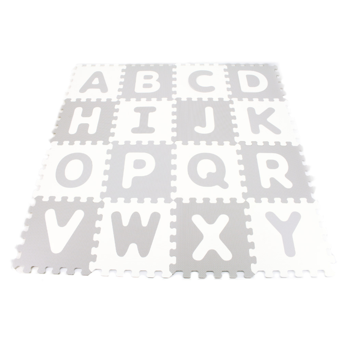 Sunta Puzzle Mat, Pack of 26, White/Grey, 1002B3(AB)-WH/GY