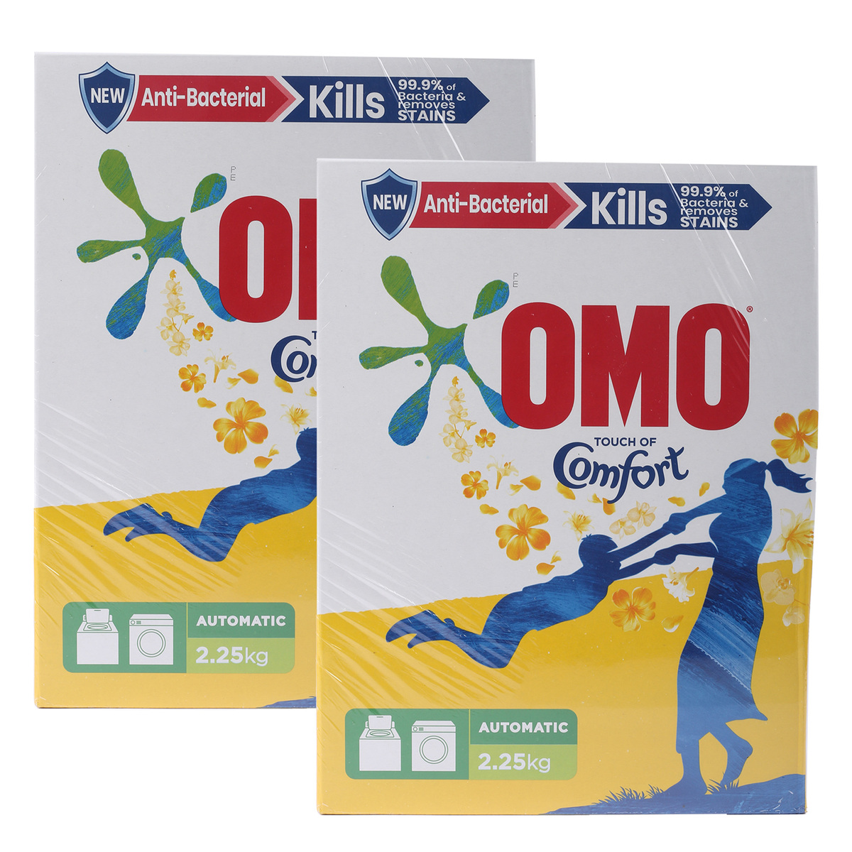 Omo Touch of Comfort Anti-Bacterial Automatic Washing Powder 2 x 2.25 kg