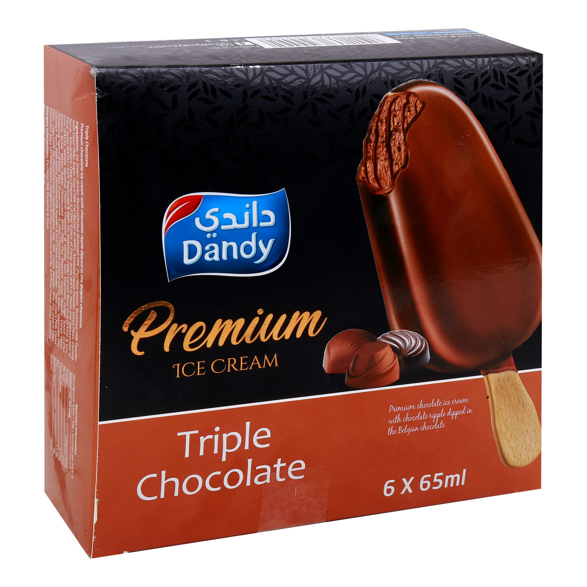 Dandy Triple Chocolate Premium Ice Cream Stick 6 x 65 ml