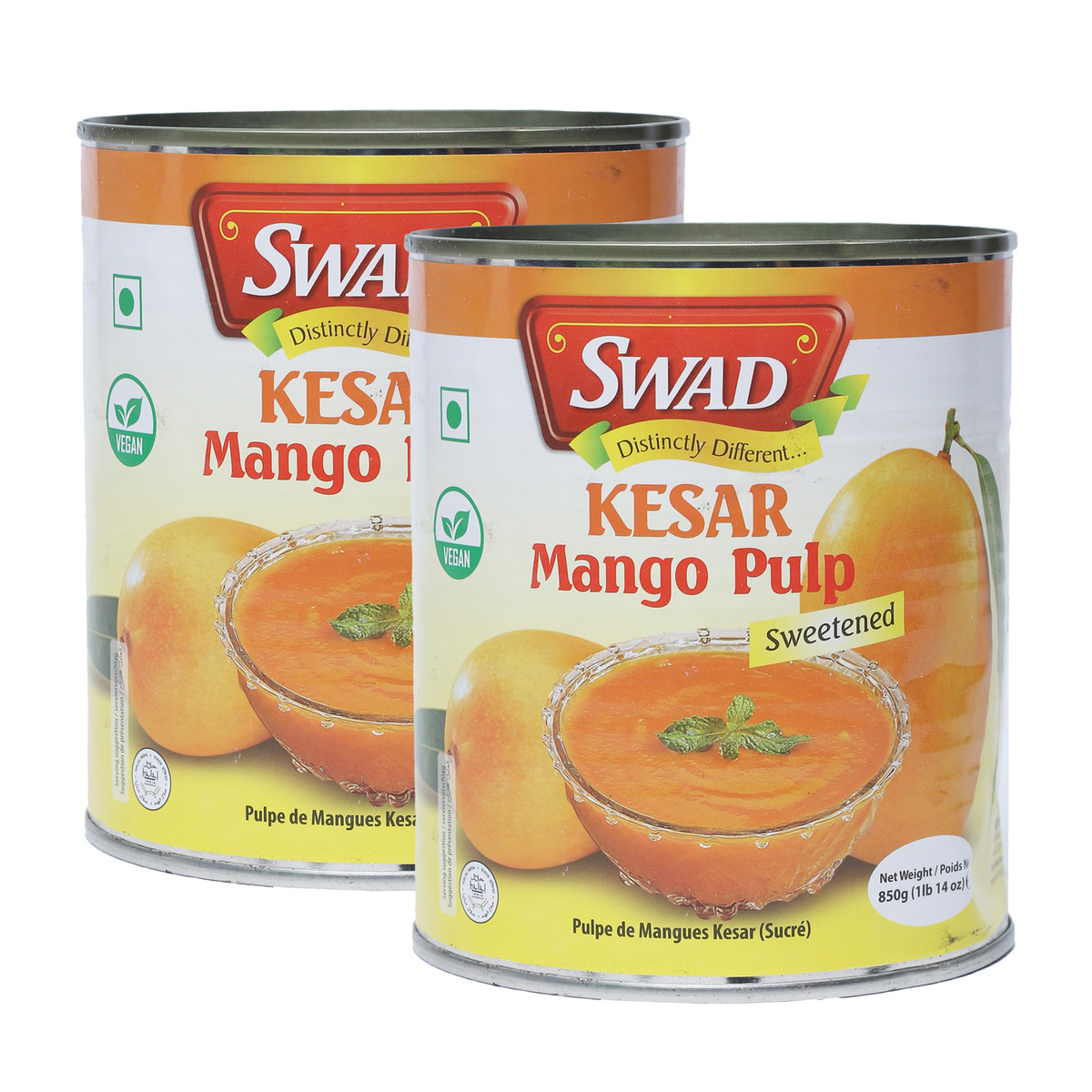 Swad Kesar Mango Pulp Value Pack 2 x 850 g