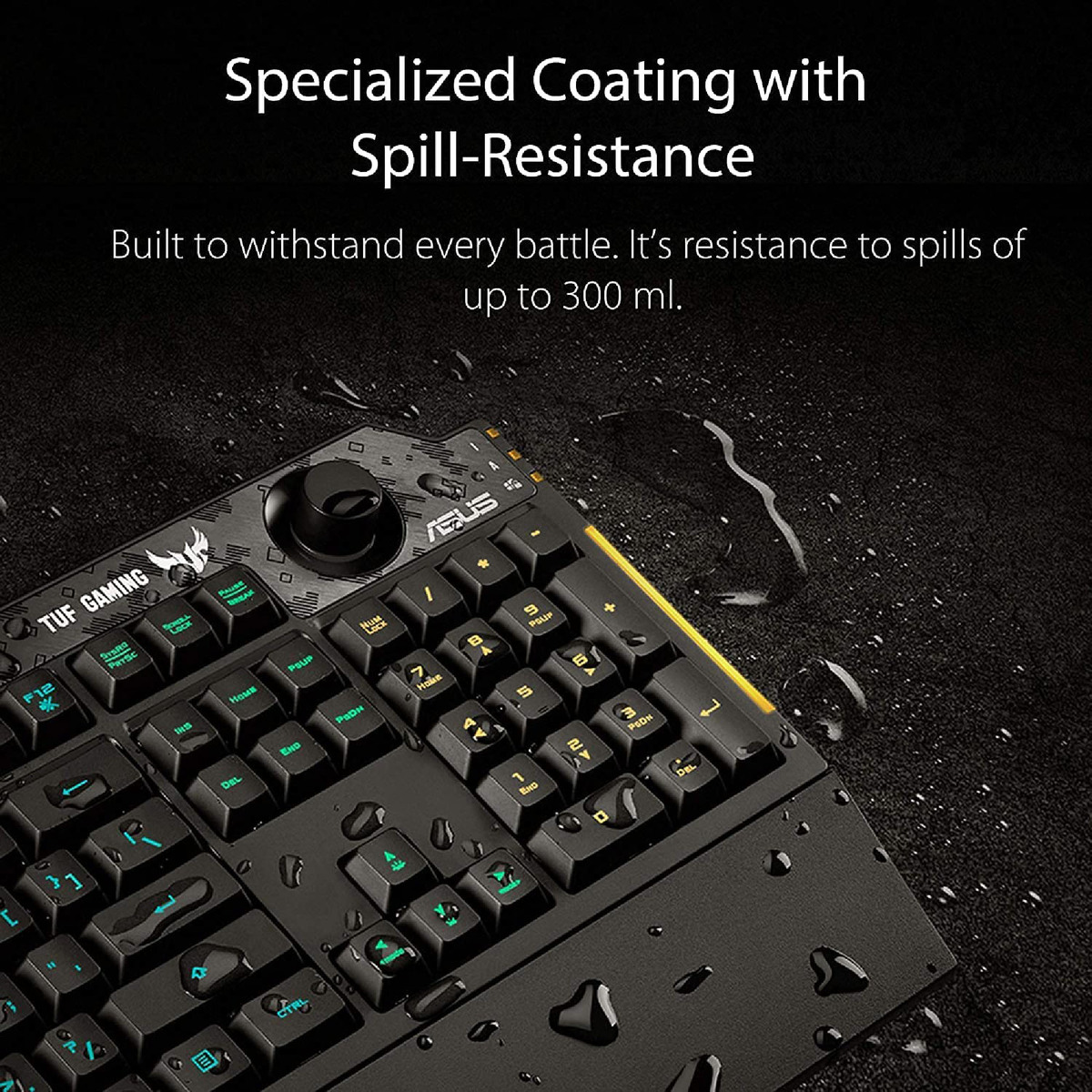 Asus TUF RA04 - K1 RGB Lighting Effects, 19-Key Rollover, Spill-Resistance Gaming Keyboard - Black