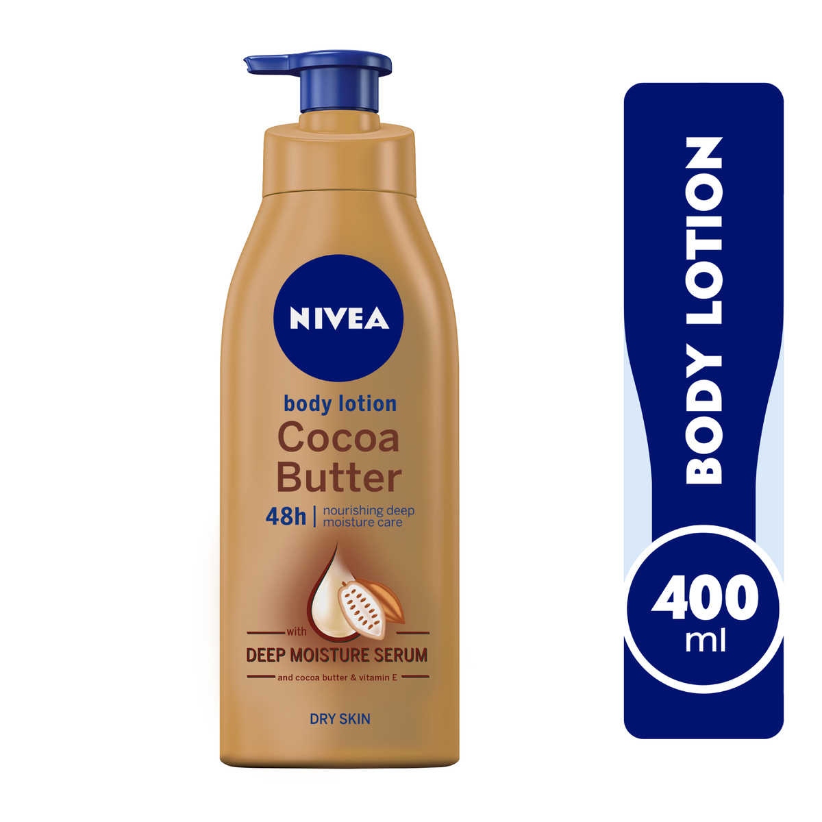 Nivea Body Lotion, Cocoa Butter Vitamin E, Dry Skin, Value Pack 2 x 400 ml