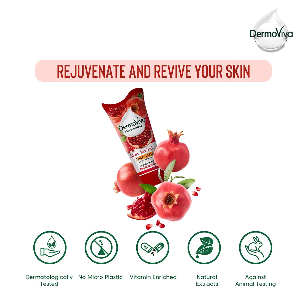 DermoViva Skin Revival Pomegranate Face Scrub 150 ml