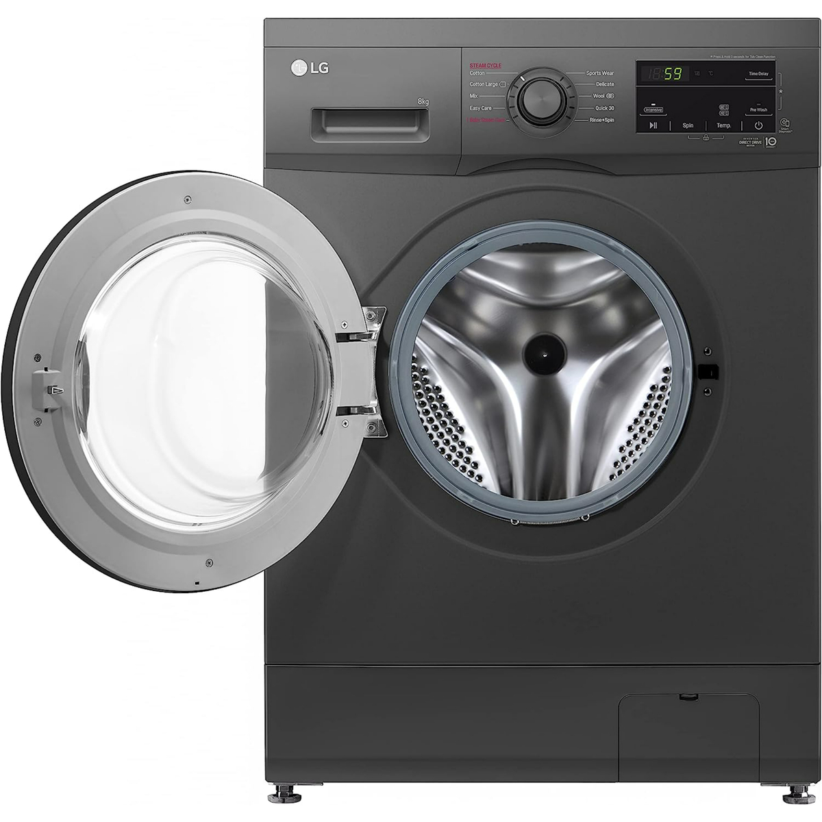 LG Front Load Washing Machine, 8 Kg, 1400 RPM, ‎Middle Black, F4J3TYL6J