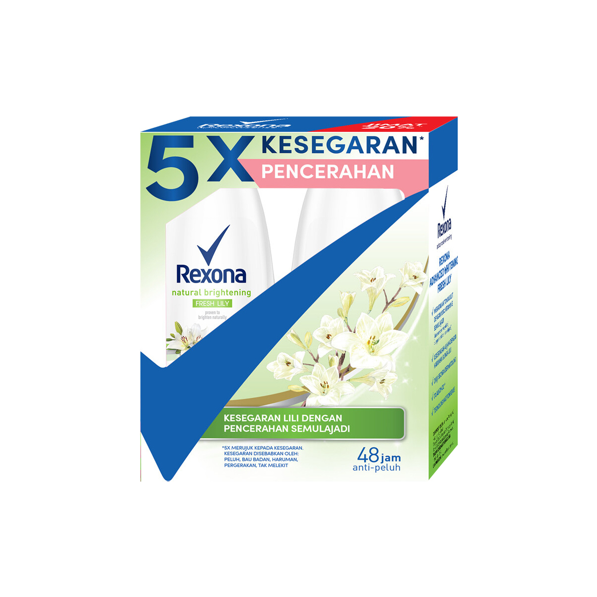 Rexona RO Natural Whitening Fresh Lilly 2x50ml