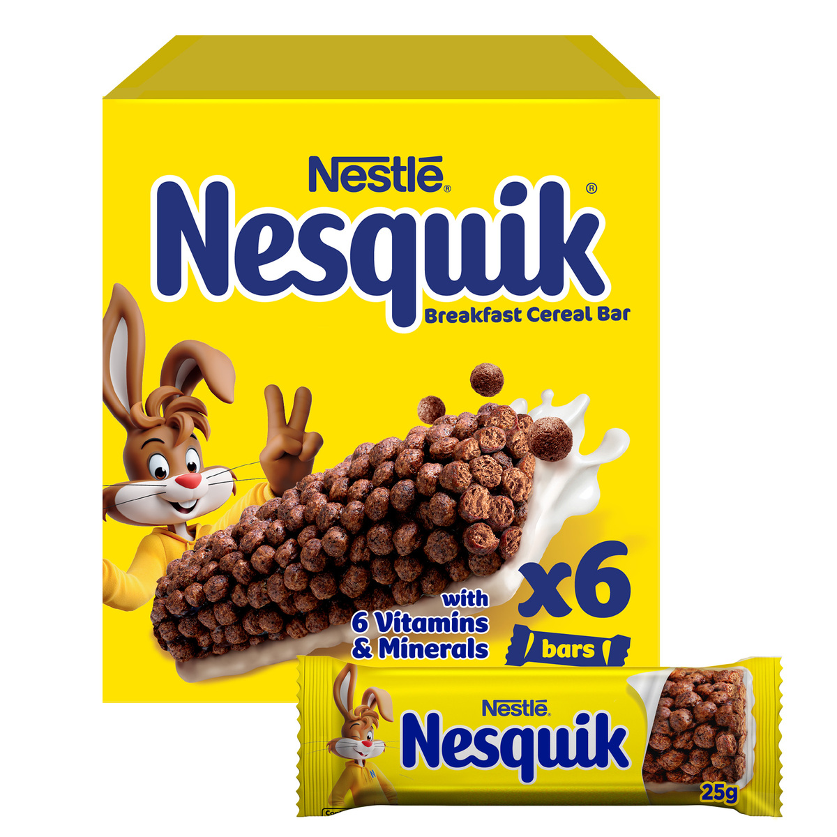 Buy Nestle Nesquik Chocolate Cereal Bar 6 x 25 g Online at Best Price | Cereal Bars | Lulu KSA in UAE