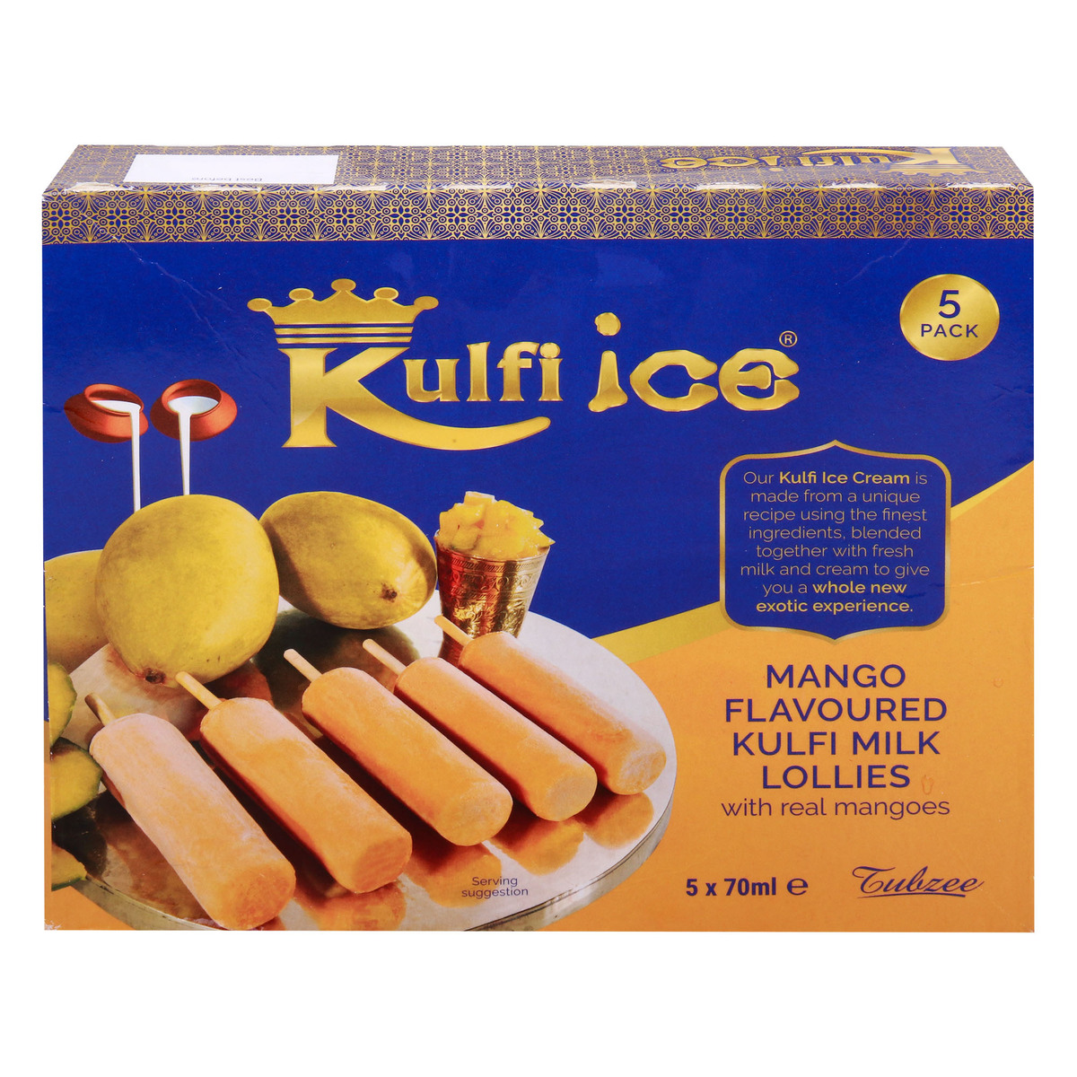 Buy Tubzee Mango Kulfi Milk Ice Lollies 5 x 70 ml Online at Best Price | Ice Cream Impulse | Lulu UAE in UAE