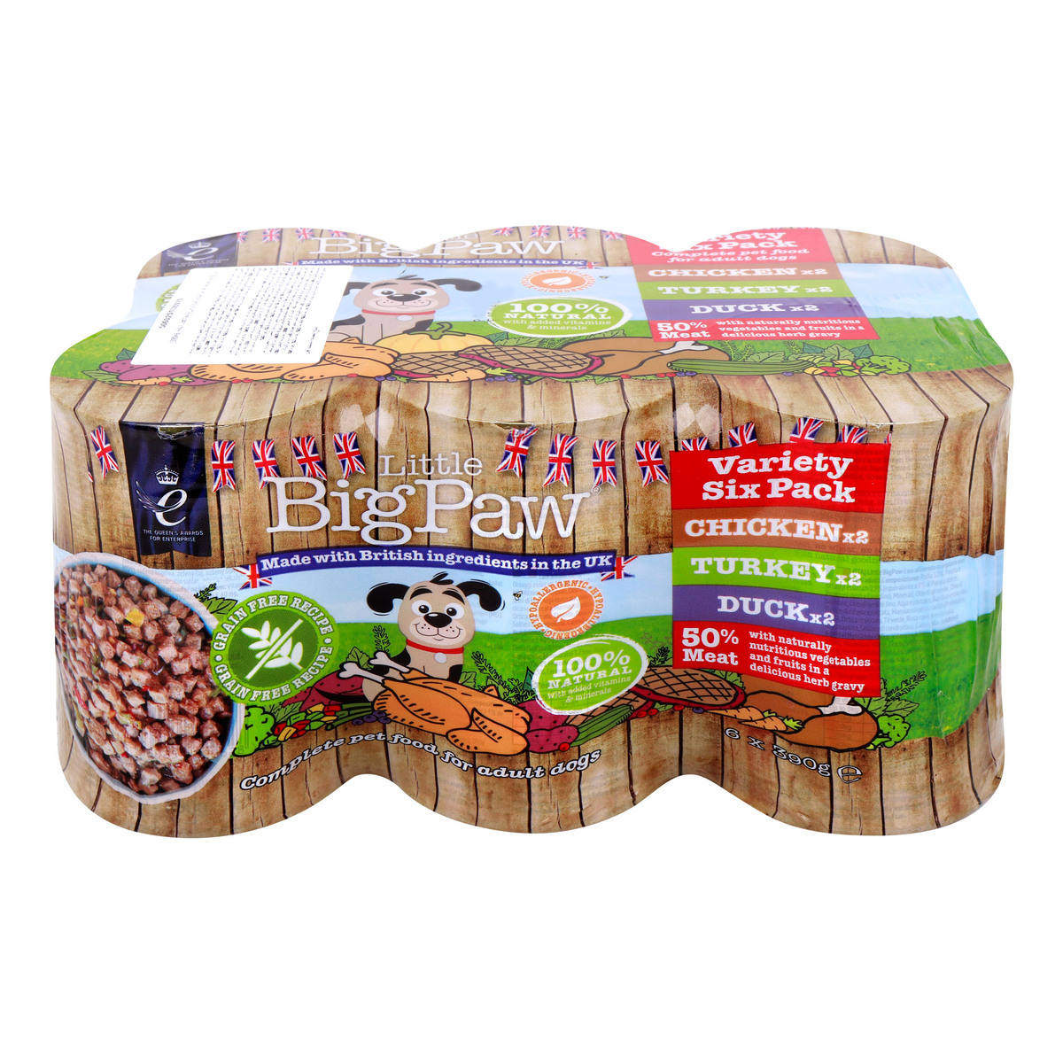 Little BigPaw Little BigPaw Variety Tins Pet Food for Adult Dogs, 6 x 390 g