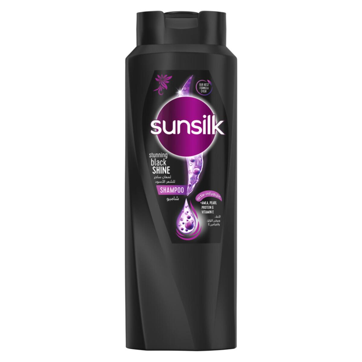 Buy Sunsilk Stunning Black Shine Shampoo 700 ml Online at Best Price | Shampoo | Lulu KSA in Saudi Arabia
