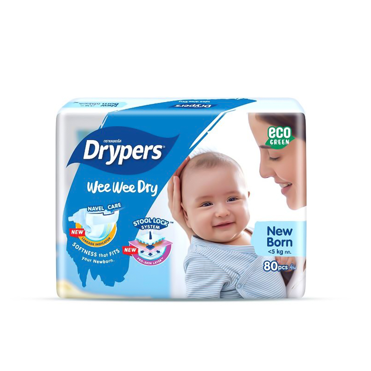 Drypers Wee Wee Dry New Born 80Pcs