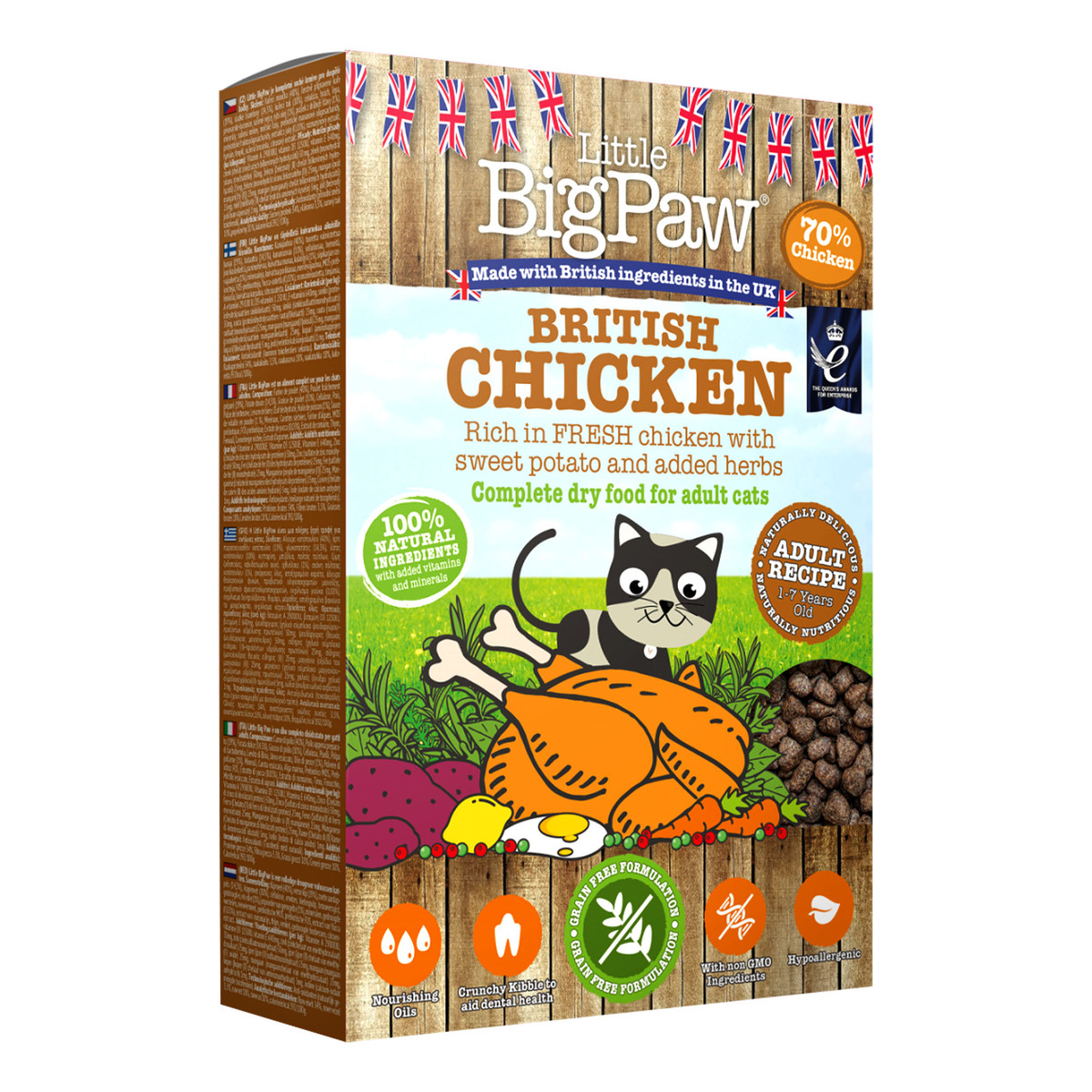 Little BigPaw British Chicken Complete Dry Food for Adult Cats, 375 g