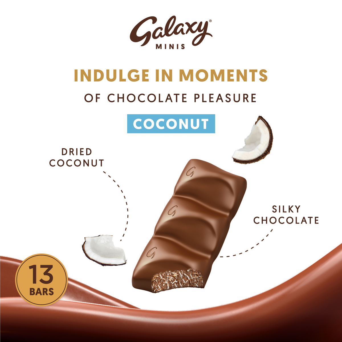 Galaxy Minis Choco & Coconut Chocolate Bar 13 pcs 162.5 g