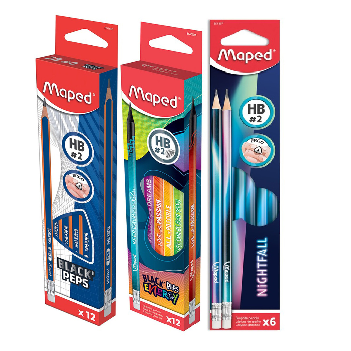 Maped HB Pencil 3Packets MDP-153 Assorted
