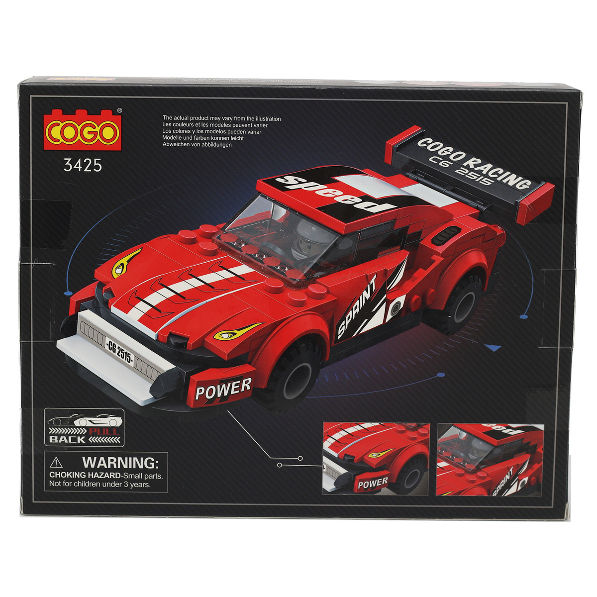 Skid Fusion Racing Car Bricks, 195 Pcs, 3425