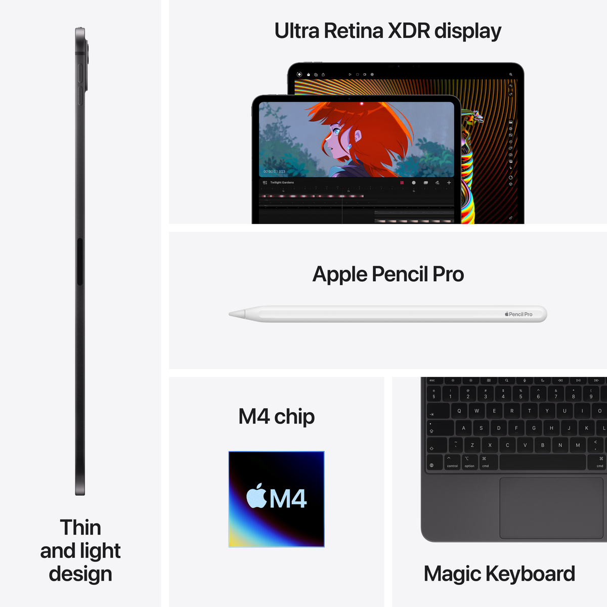 Apple iPad Pro (2024) 11 inches, Wi-Fi, M4 Chipset, 2 TB Storage, Space Black