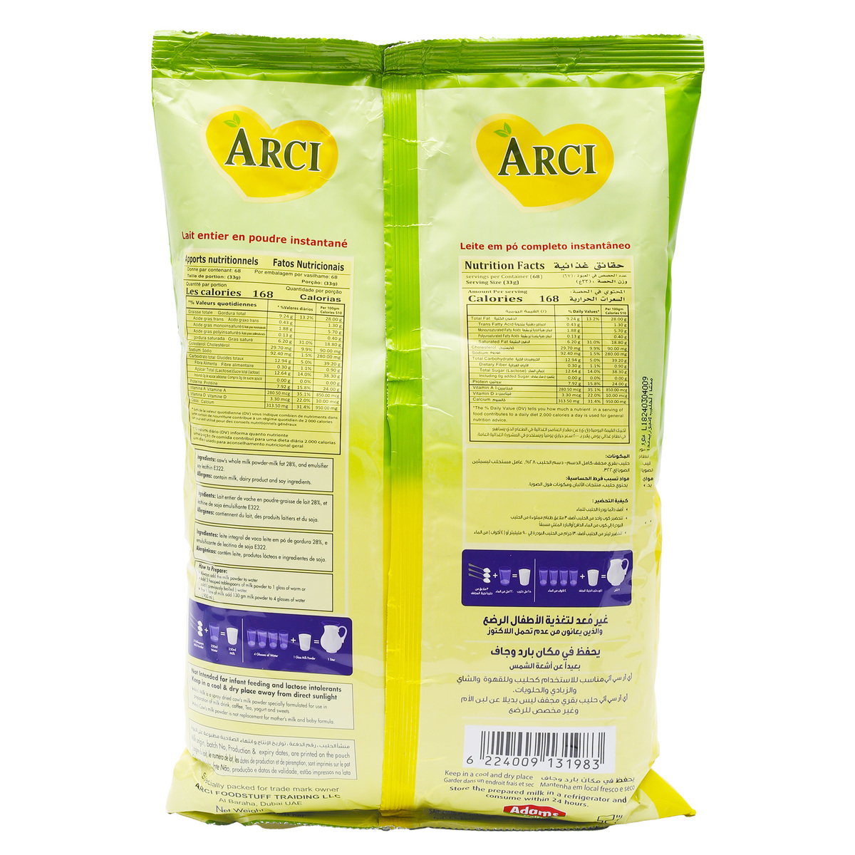 ARCI Instant Milk Powder Full Cream 2.25 kg