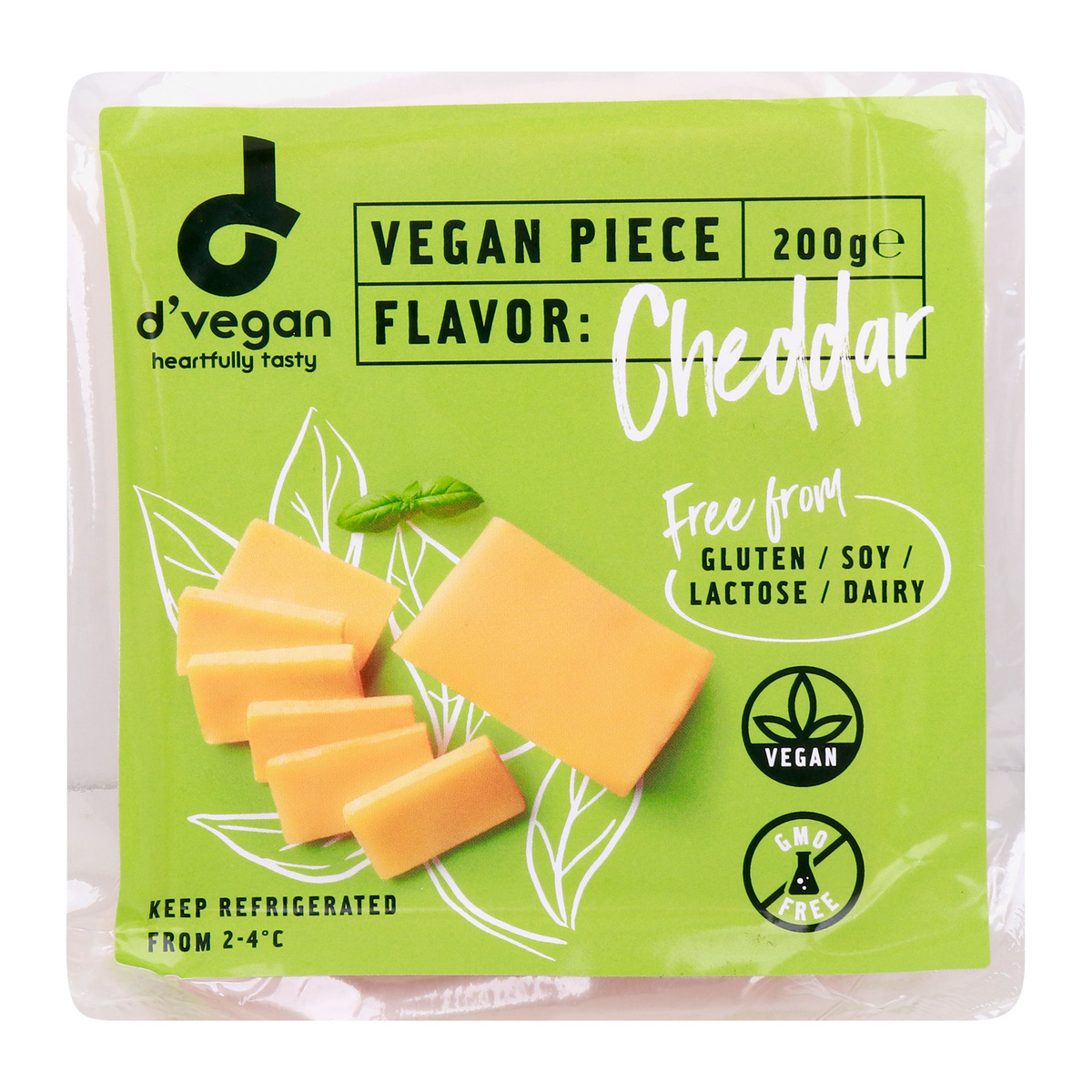 D'Vegan Cheddar Cheese, 200 g
