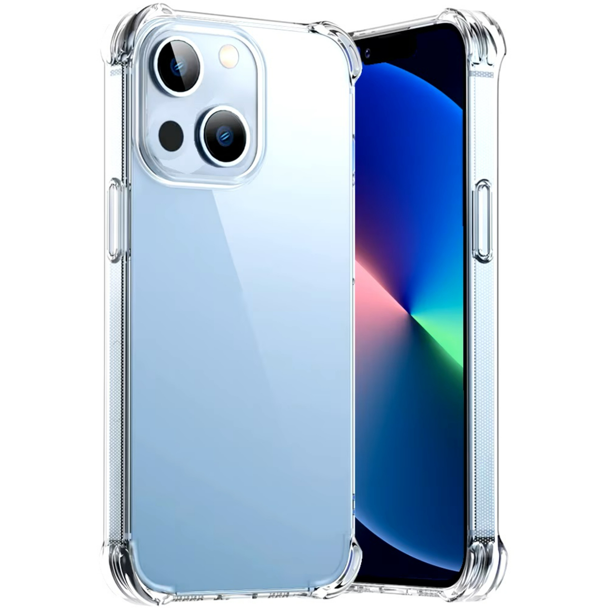 Trands 3 in 1 Shockproof Case for iPhone 13, Transparent, TR-IPHC139