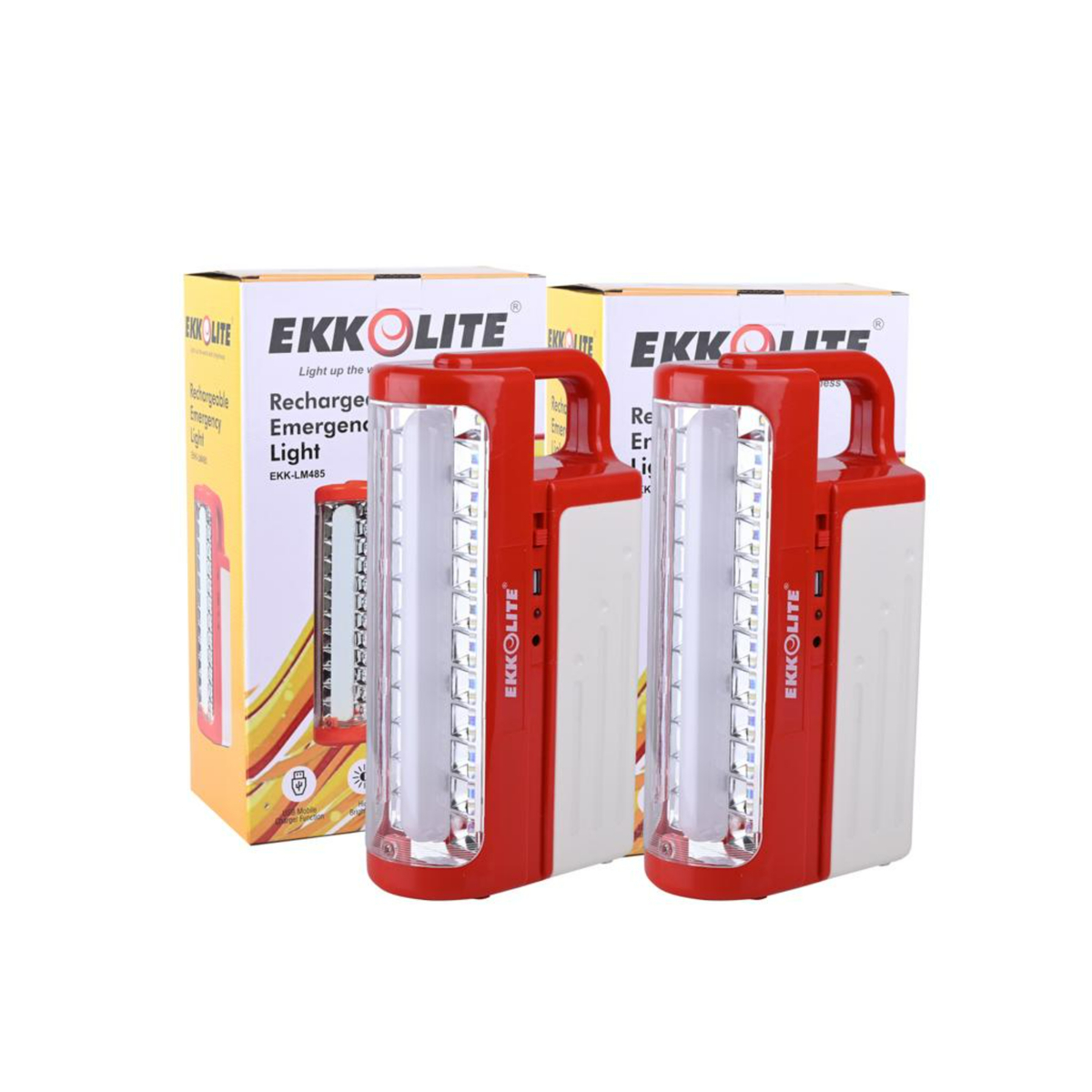 Ekkolite Rechargeable Emergency Light, 2 Pcs, EKK-LM485