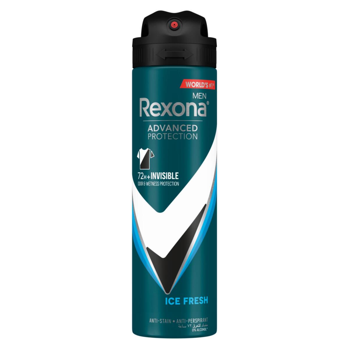 Buy Rexona Men Antiperspirant Deodorant Invisible Black & White, 150 ml Online at Best Price | Mens Deodorants | Lulu KSA in Saudi Arabia
