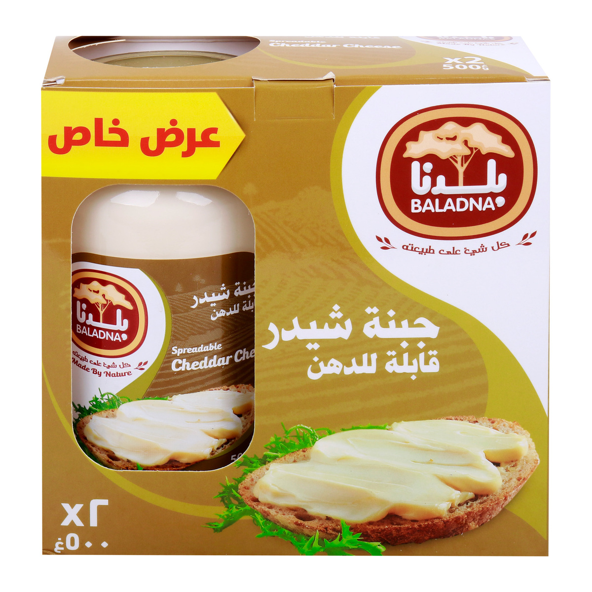 Baladna Spreadable Cheddar Cheese 2 x 500 g