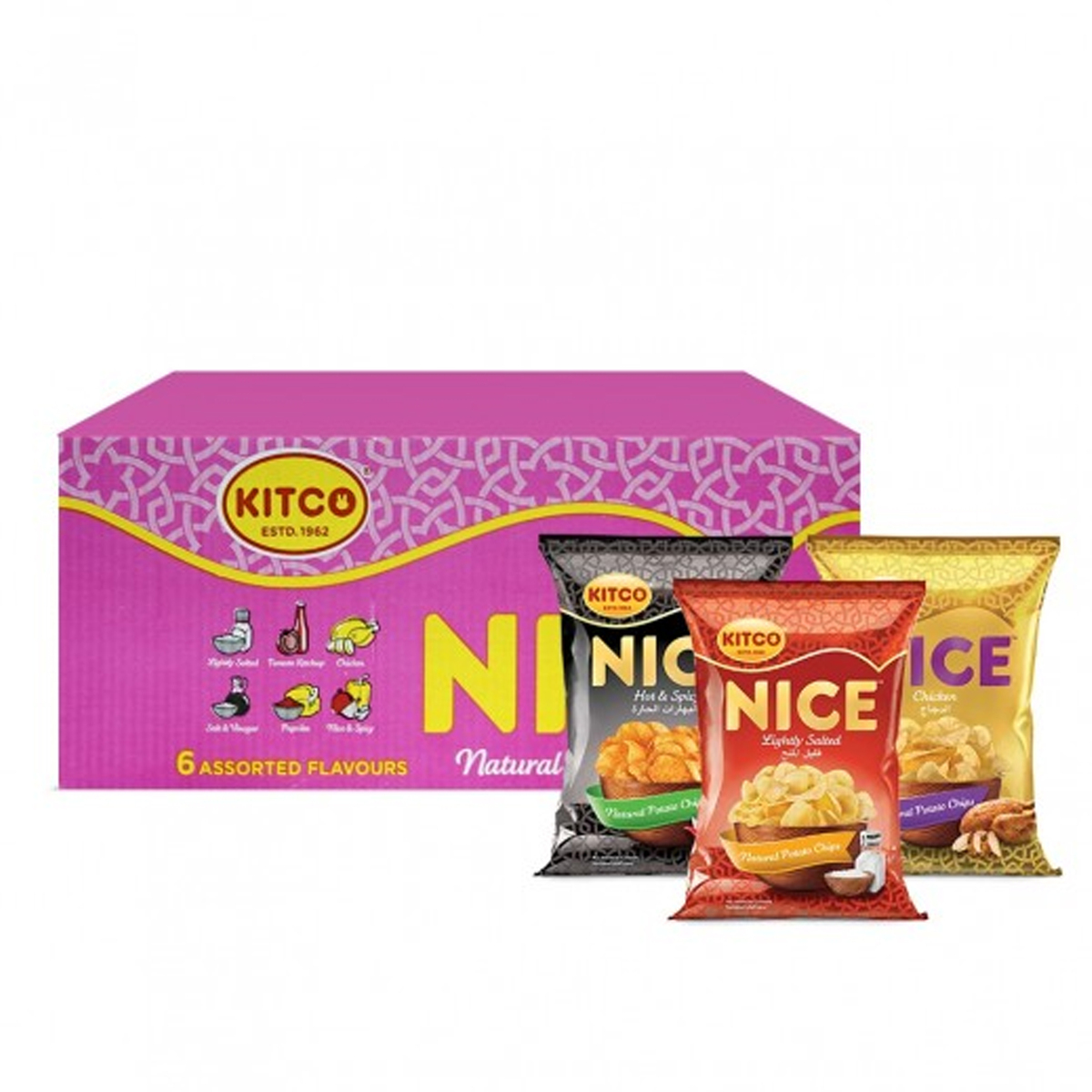 Buy Kitco Nice Assorted Potato Chips 20 x 22 g Online at Best Price | Potato Bags | Lulu Kuwait in Kuwait