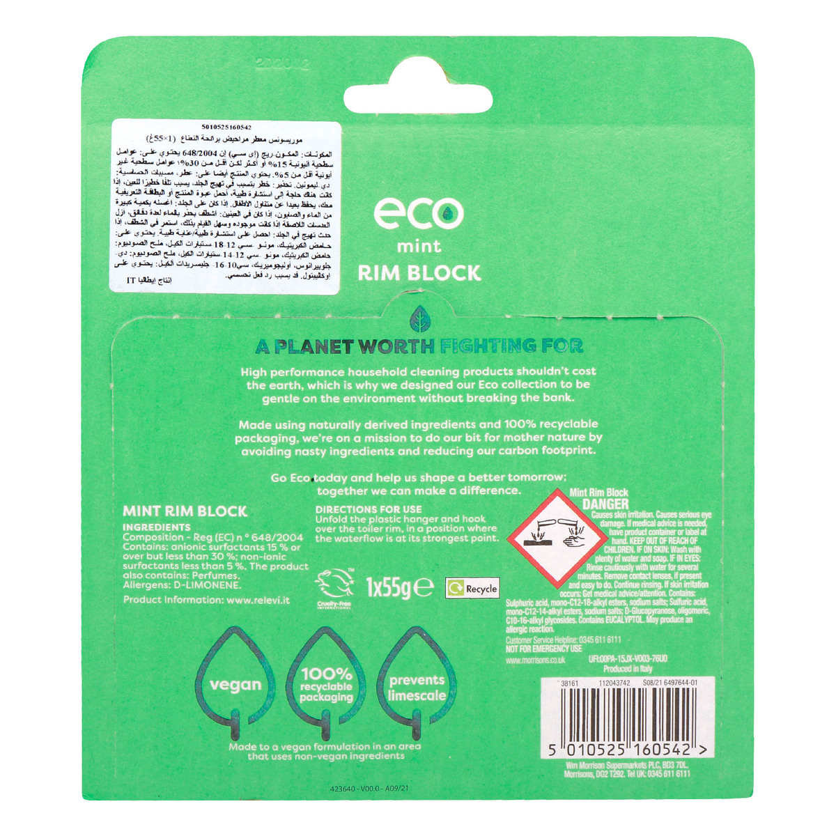 Morrisons Eco Toilet Rim Block Mint, 55 g