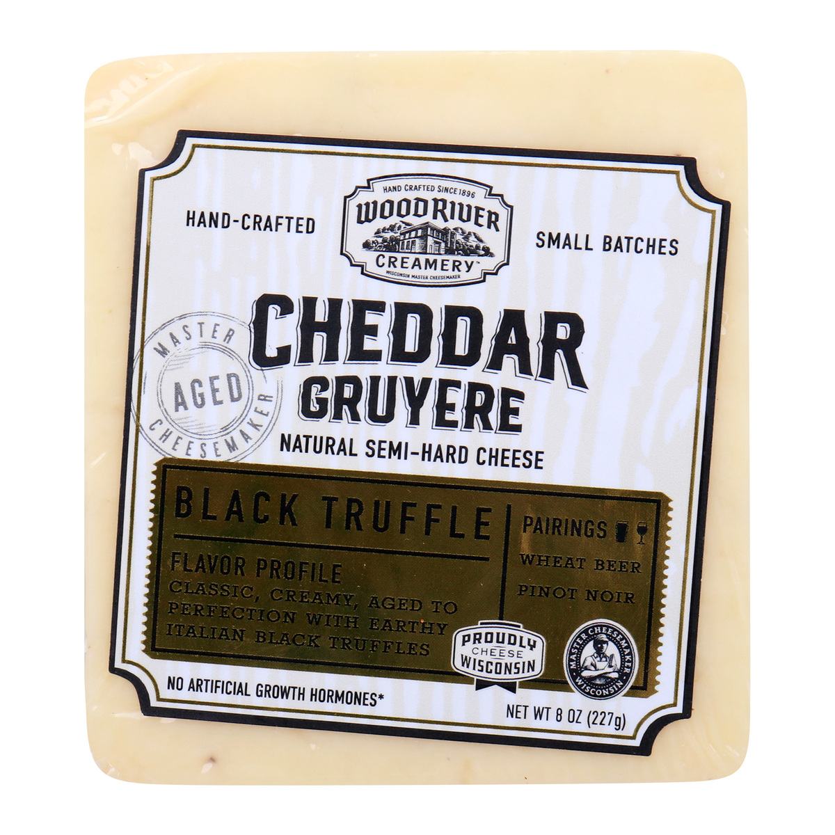 Woodriver Creamery Cheddar Gruyere Black Truffle 227 g
