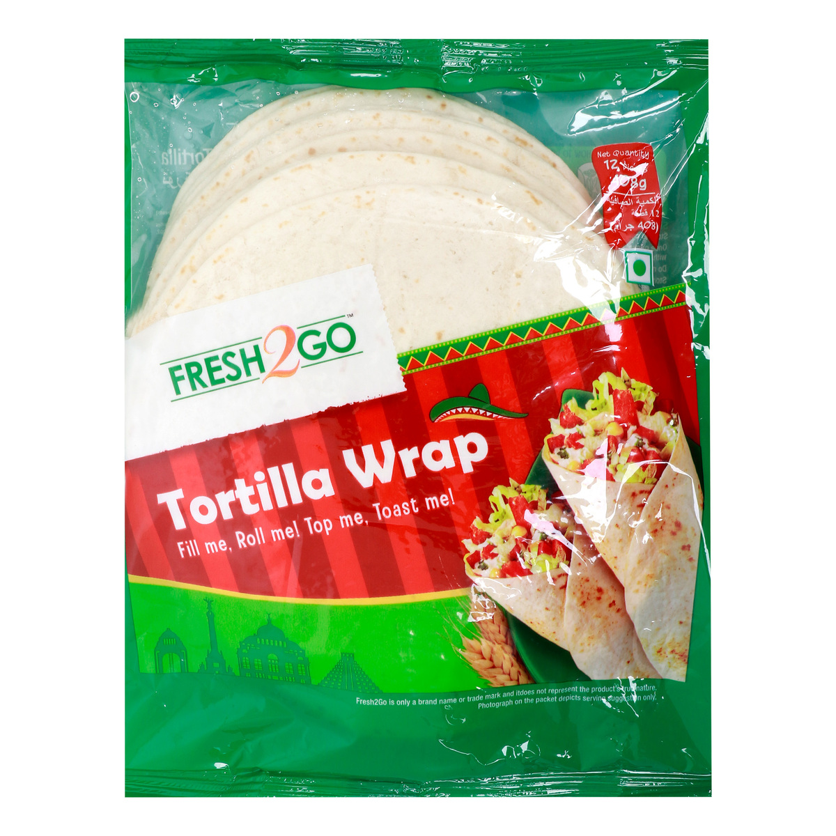 Fresh2Go 6" Tortilla Wrap 12 pcs 408 g