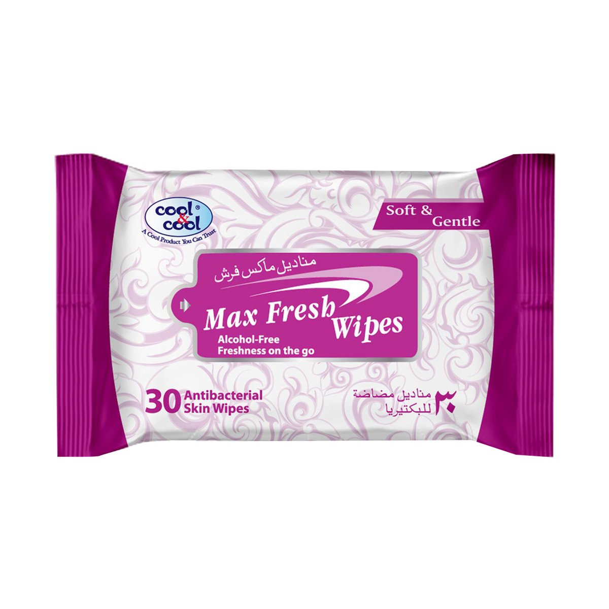 Cool & Cool Max Fresh Antibacterial Skin Wipes 30 pcs