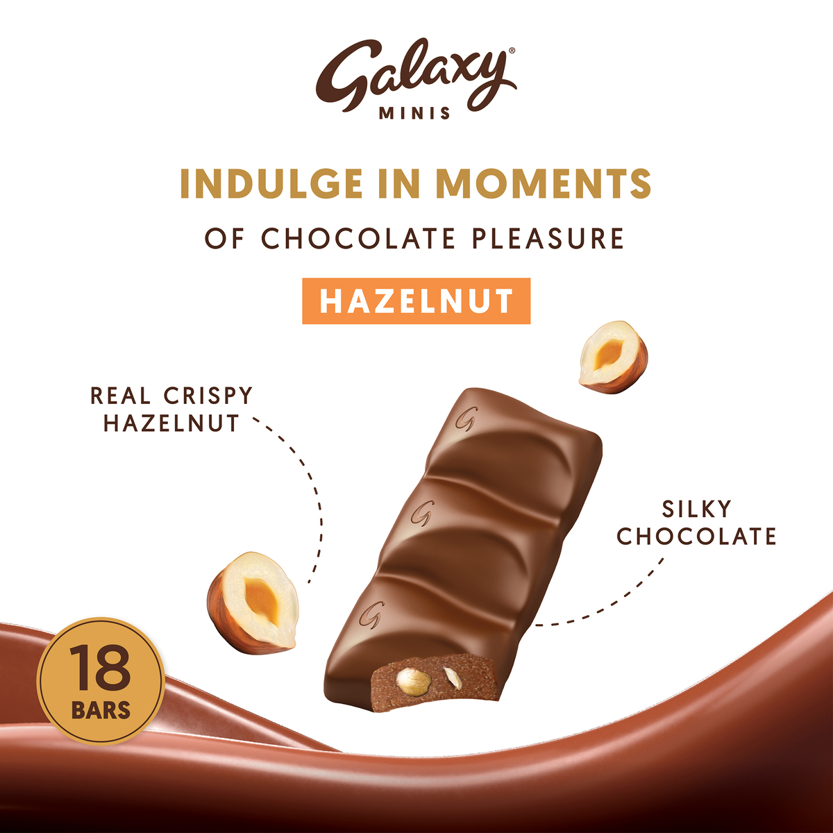 Galaxy Minis Hazelnut Chocolate Bar 18 pcs 225 g