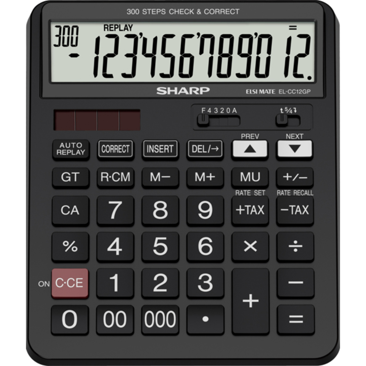 Sharp 12-Digit Calculator, Black, EL-CC12GP