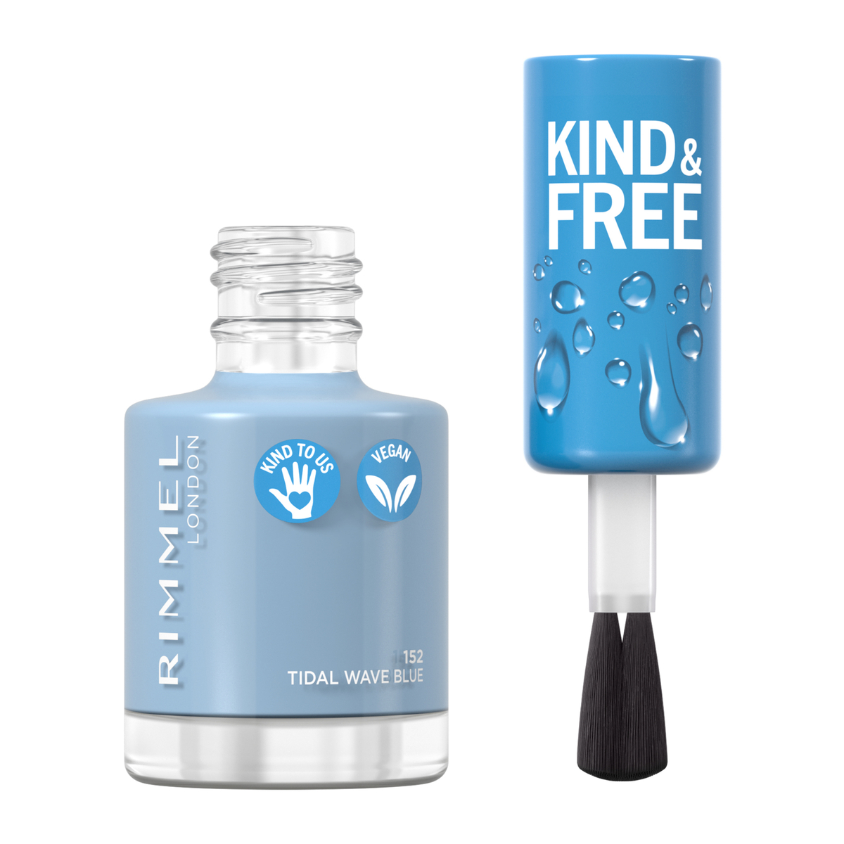 Rimmel London Kind & Free Clean Nail Polish, 152 Tidal Wave Blue, 8 ml