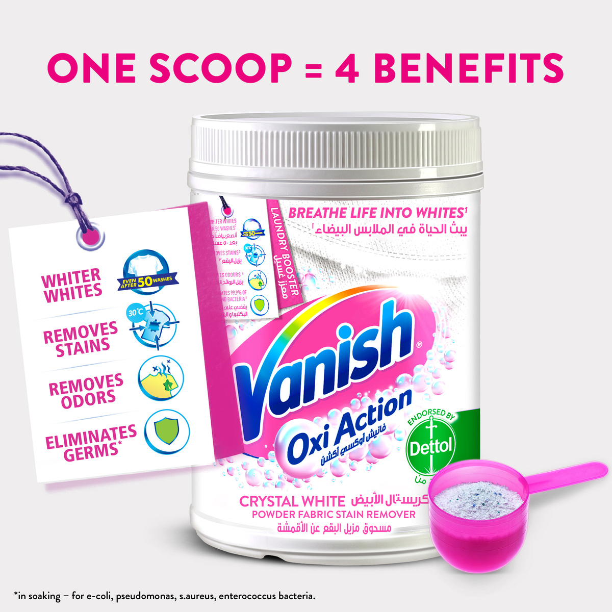 Vanish Stain Removal Crystal White Value Pack 900 g