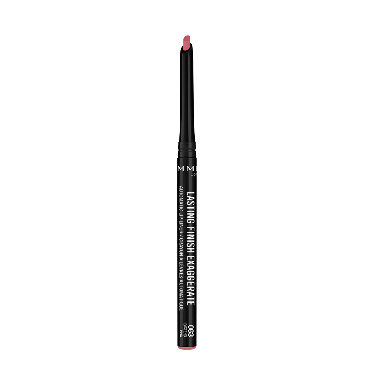 Rimmel London Lasting Finish Exaggerate Automatic Lip Liner, Shade 63 Eastend Pink, 0.25 g - 0.008 fl oz