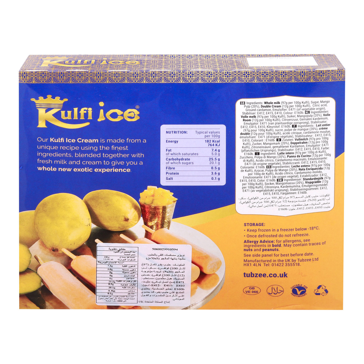 Tubzee Mango Kulfi Milk Ice Lollies 5 x 70 ml