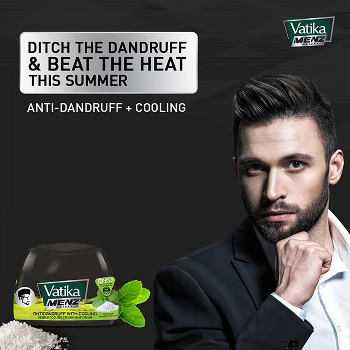 Vatika Menz Anti-Dandruff with Cooling Styling Hair Cream 2 x 140 ml
