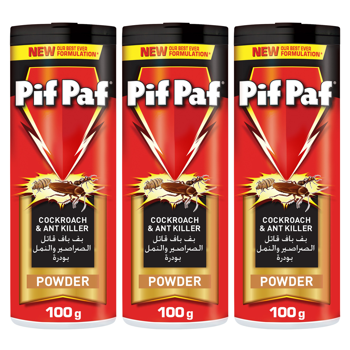 Buy Pif Paf Crawling Insect Killer Powder 3 x 100 g Online at Best Price | Insecticides | Lulu KSA in Saudi Arabia