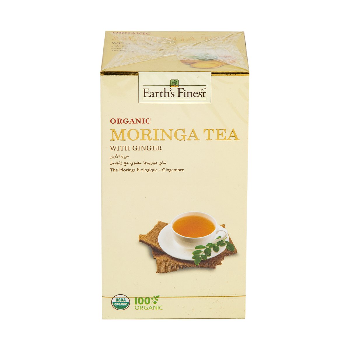 Earth's Finest Organic Moringa Tea with Ginger 25 Teabags