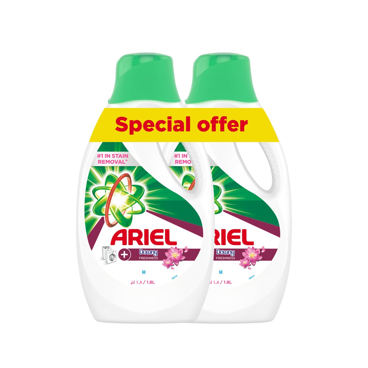 Ariel Downy Freshness Laundry Detergent Liquid Gel Value Pack 2 x 1.8 Litres