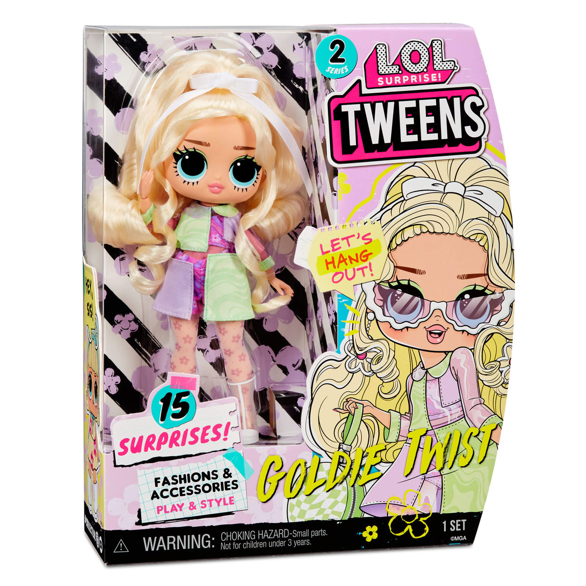 LOL Surprise Tweens Series 2 Fashion Doll Goldie Twist with 15 Surprises, MGA-579571-S2