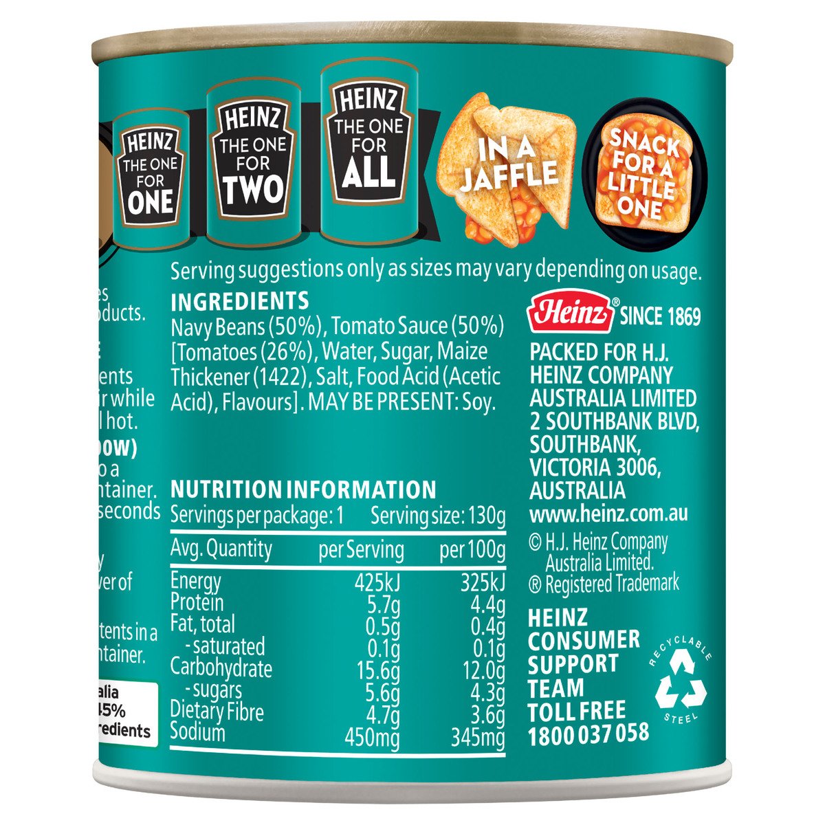 Heinz Lil' One Baked Beans In Tomato Sauce 130 g