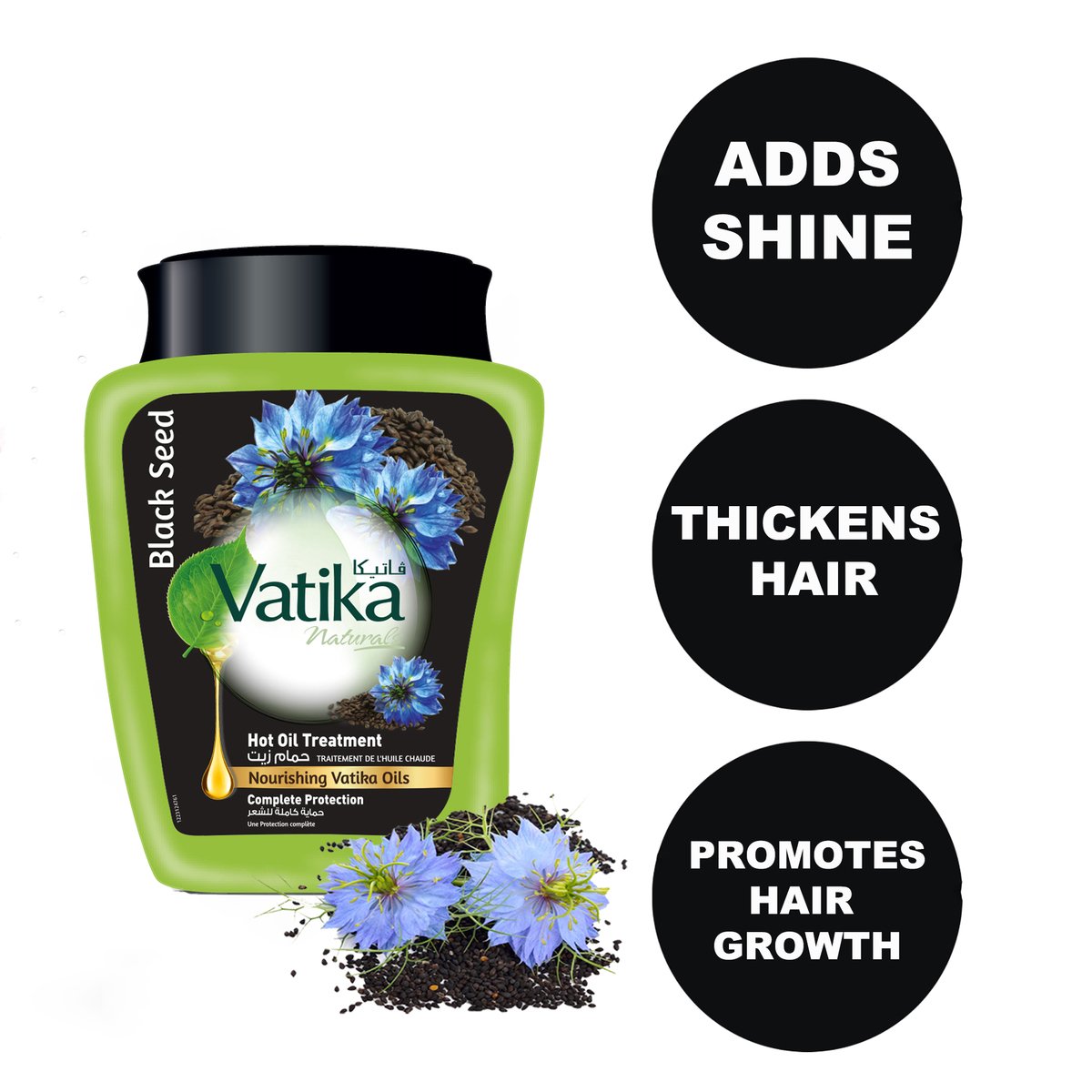 Vatika Naturals Hammam Zaith Hot Oil Treatment Enriched With Blackseed Complete Protection 500 g