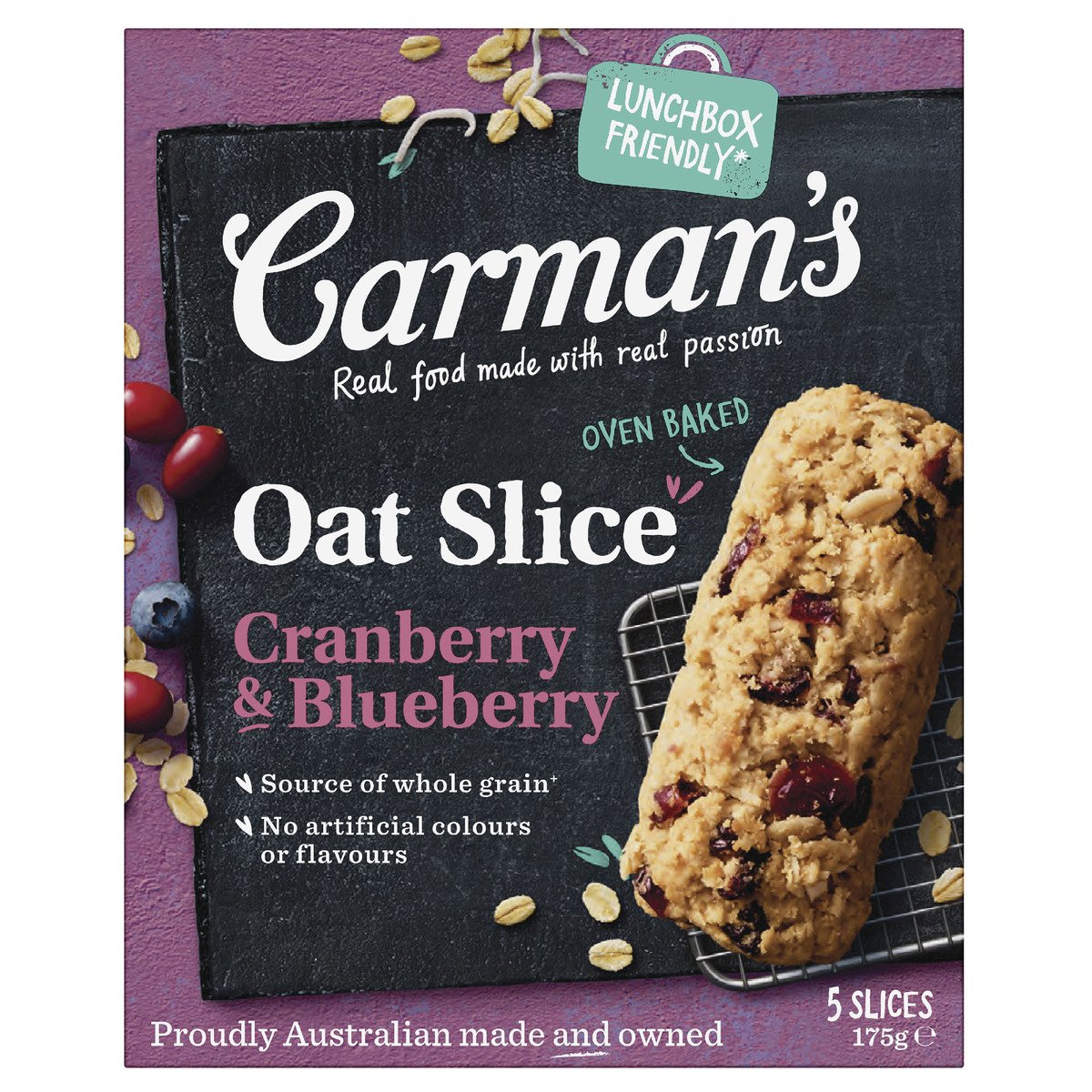Carman's Cranberry & Blueberry Oat Slice 5 pcs 175 g