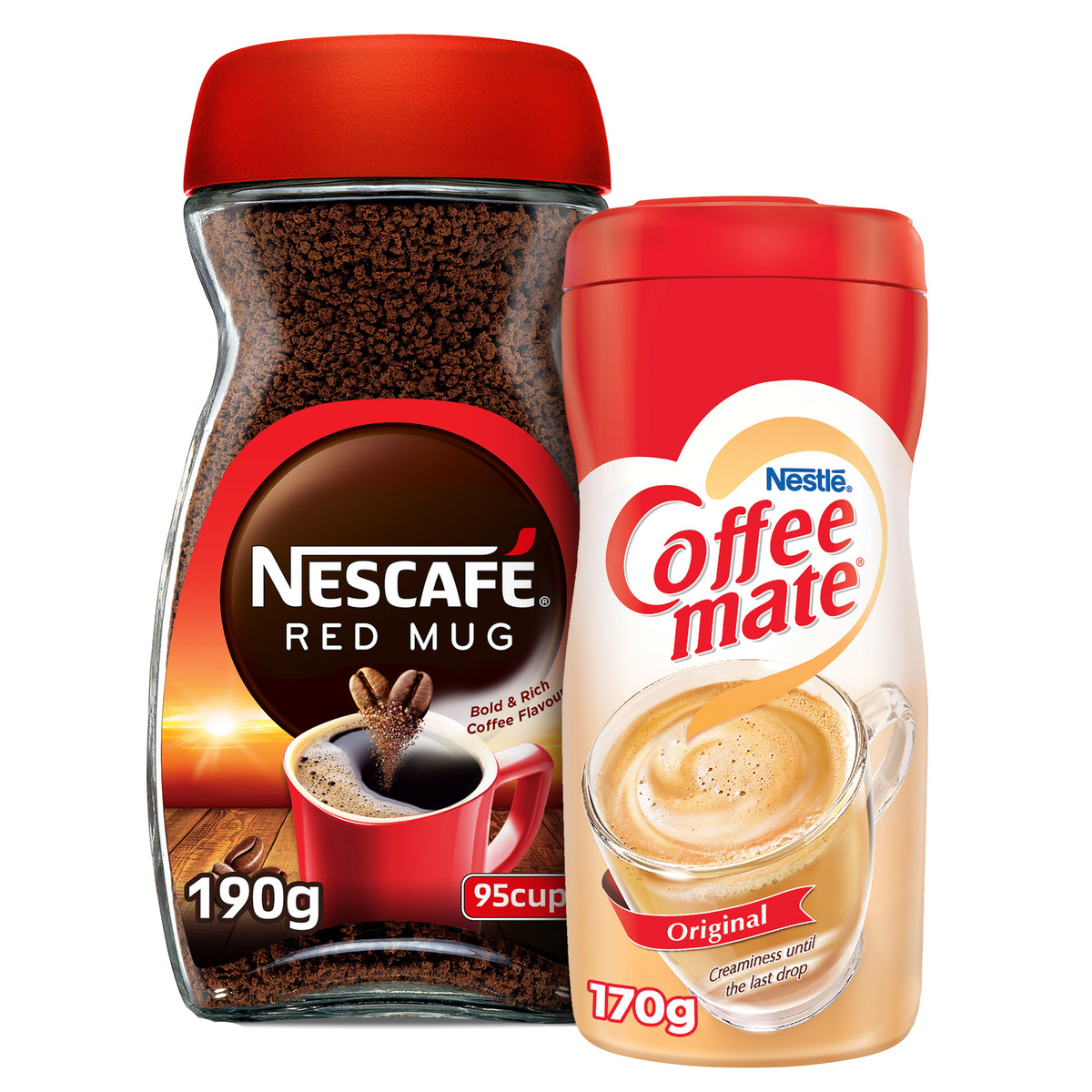 Nescafe Red Mug Instant Coffee Jar 190 g + Coffeemate Value Pack 170 g