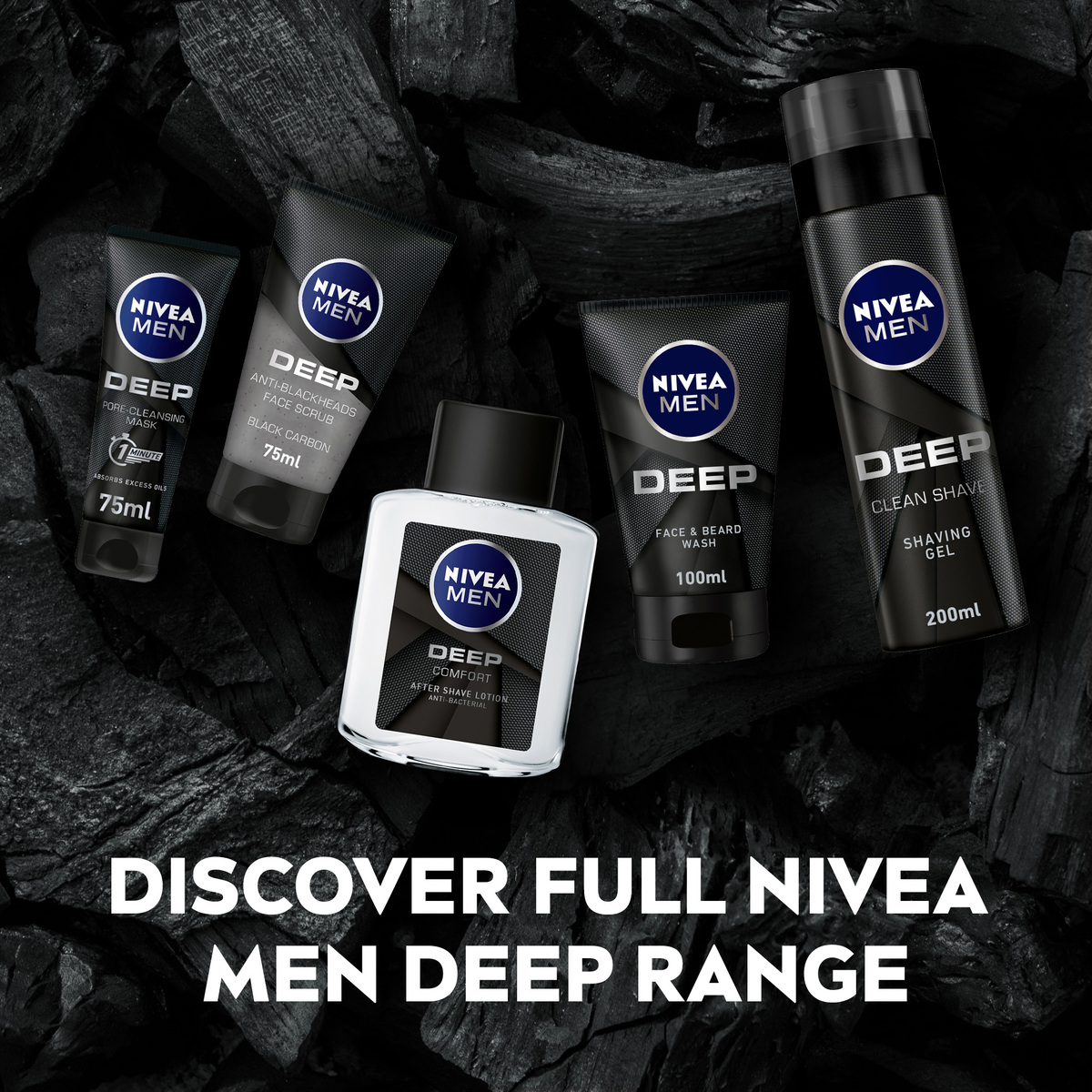 Nivea Men Deep Face & Beard Wash Black Carbon 100 ml
