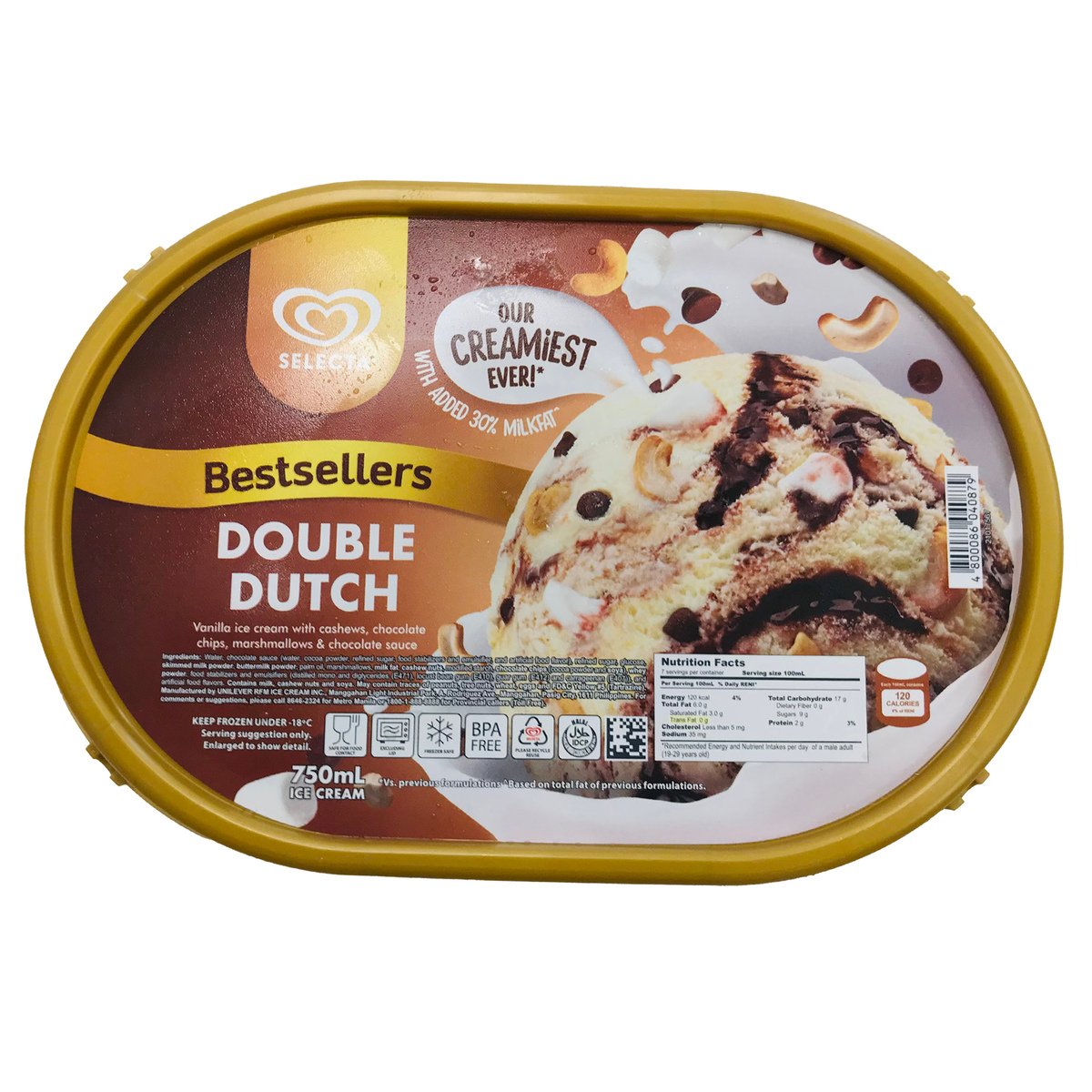 اشتري قم بشراء سيليكتا دبل دوتش آيسكريم 750 مل Online at Best Price من الموقع - من لولو هايبر ماركت Ice Cream Take Home في الامارات
