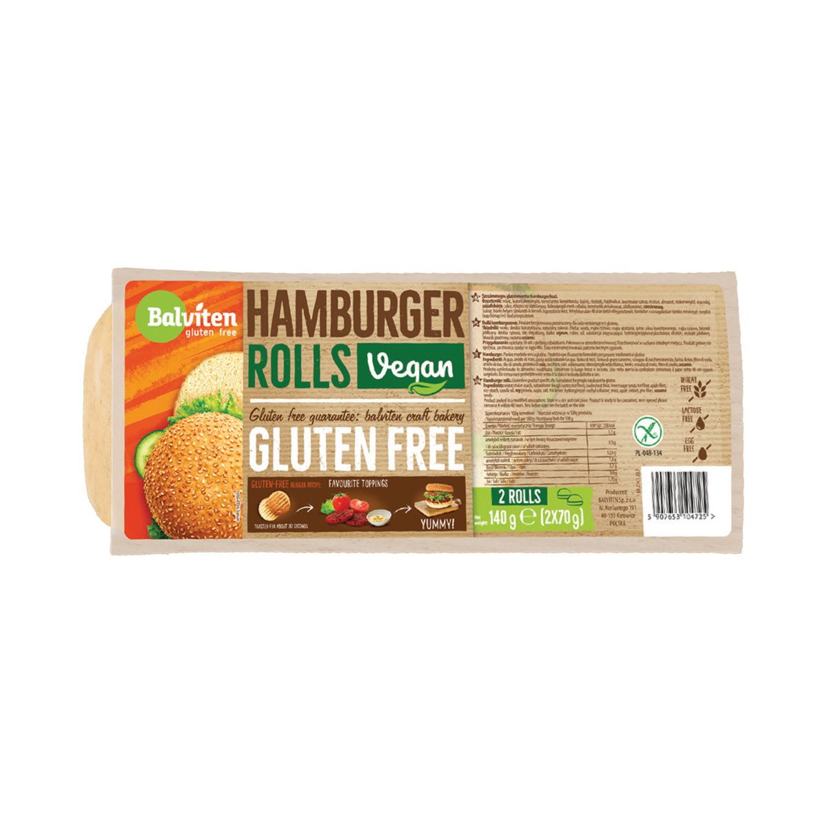 Balviten Hamburger Rolls Gluten Free 2 x 70 g